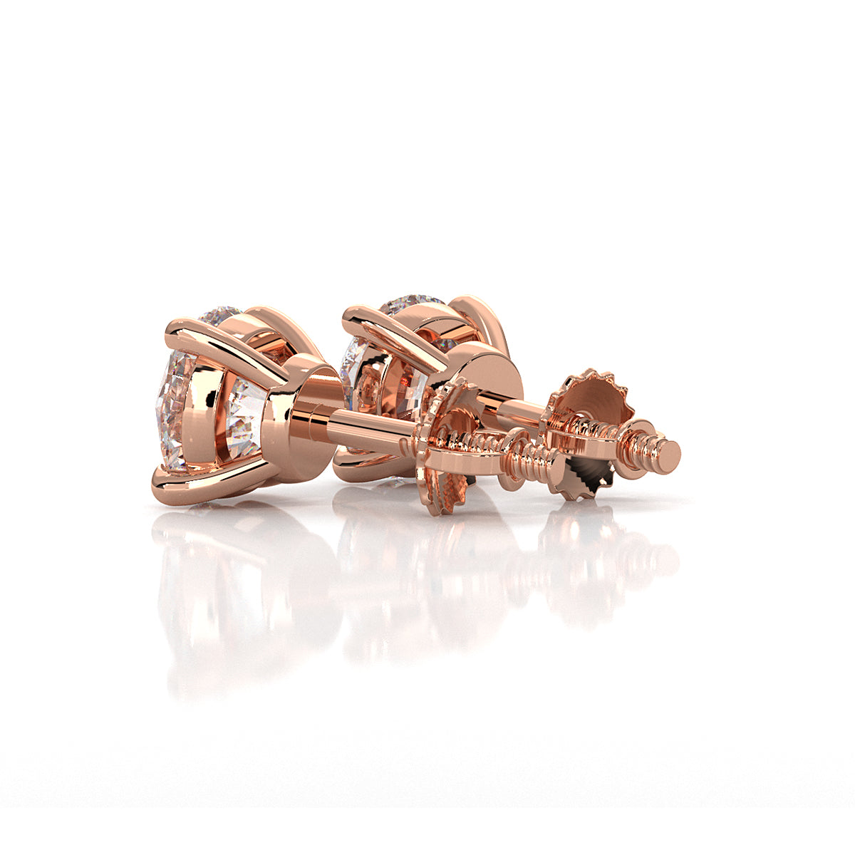 Elegant Round Lab Grown Diamond Stud Earrings | IGI Certified Brilliance & Timeless Sparkle